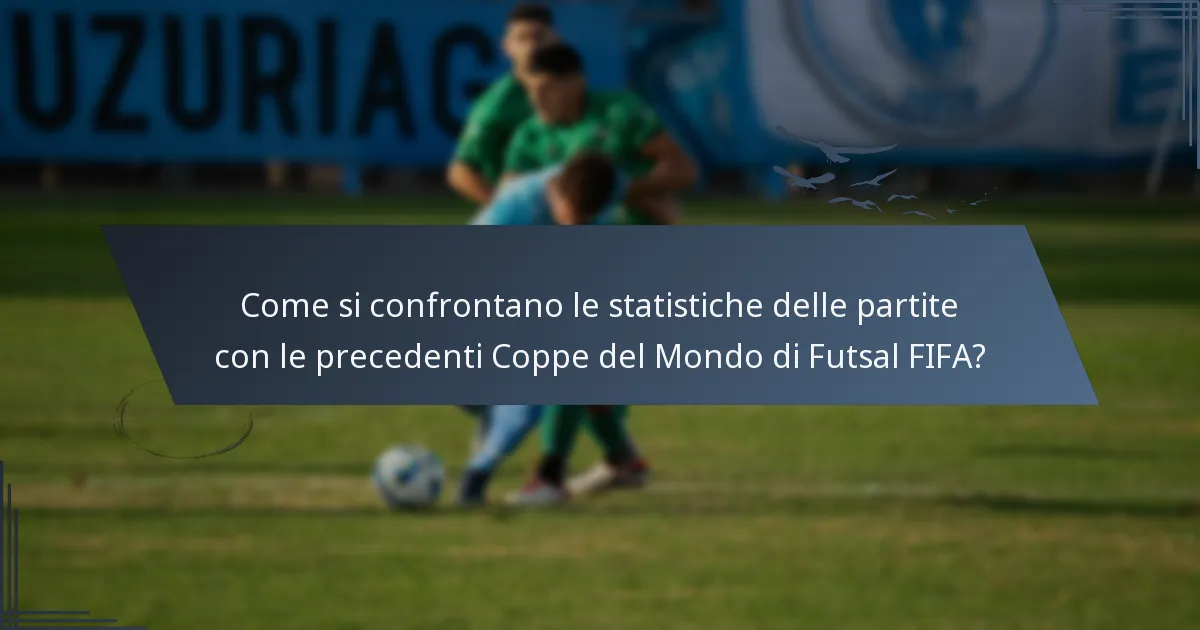 Come si confrontano le statistiche delle partite con le precedenti Coppe del Mondo di Futsal FIFA?