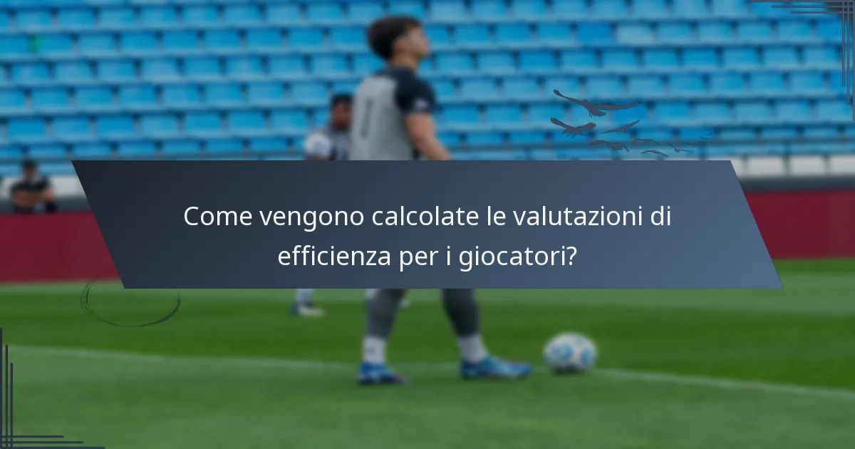 Come vengono calcolate le valutazioni di efficienza per i giocatori?