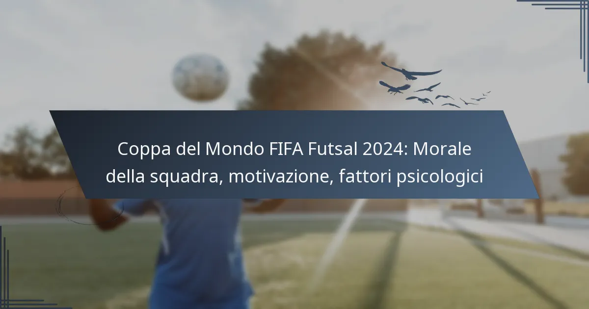 Coppa del Mondo FIFA Futsal 2024: Morale della squadra, motivazione, fattori psicologici