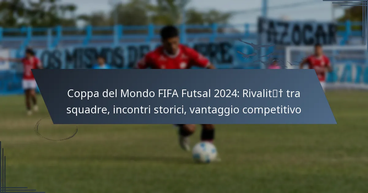 Coppa del Mondo FIFA Futsal 2024: Rivalità tra squadre, incontri storici, vantaggio competitivo