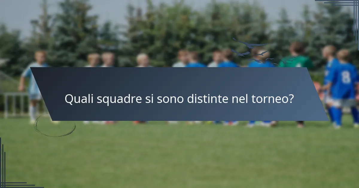Quali squadre si sono distinte nel torneo?